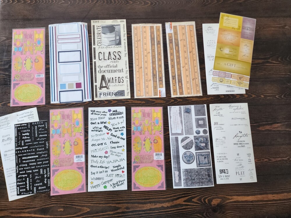 Scrapbooking Stickers Lot of 14 Jumbo Sheets Words Phrases MAMBI New Retired #22